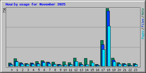 Hourly usage for November 2025
